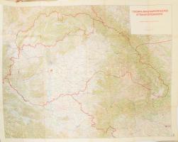 1940 Csonka-Magyarország áttekintő térképe, rajta a visszatért Felvidékkel, Kárpátaljával és Észak-Erdéllyel, 1 : 750.000, Bp., M. Kir. Honvéd Térképészeti Intézet, kisebb foltokkal, szakadásokkal, 86x116 cm