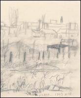 Nolipa István Pál (1907-1986): Kertek alján, 1954. Ceruza, papír. Jelzett. Néhány kevés egészen apró...