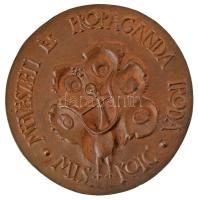 Ligeti Erika (1934-2004) DN "Művészeti és Propaganda Iroda Miskolc" kétoldalas, öntött bronz plakett (~100mm) T:AU