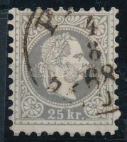 1867 25kr szürkésibolya bélyeg "PEST / DÉLUTÁN" évszámos bélyegzéssel (70.000)