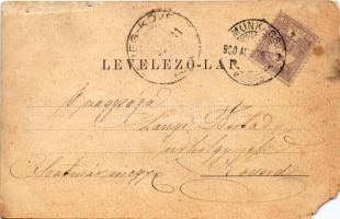 1900 Munkács, Mukacheve, Mukachevo, Mukacevo; Üdvözlet Munkácsról. Zsidó férfiak, Judaika / Greeting...