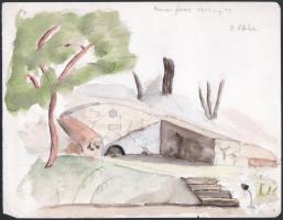 Nolipa István Pál (1907-1986): Riezner-forrás (Rizner-forrás, Börzsöny), 1929. Ceruza, akvarell, papír. Jelzett. Lapszéli egészen apró szakadásokkal. 21,5x27,5 cm. Rendkívül korai rajz, az életmű egyik legkorábbi ismert darabja!