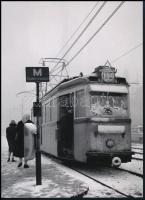 cca 1960 Budapest, a 17-es villamos havas időben, 1 db modern nagyítás, jelzés nélkül, 15x21 cm