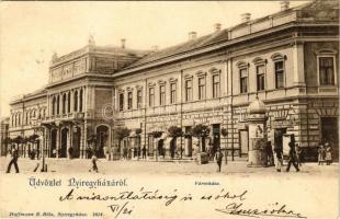 1900 Nyíregyháza, Városháza, Schatz Károly, Bacher Gyula, Horn K., Ferenczi, Deutsch Sámuel üzlete. Hoffmann B. Béla kiadása (EK)