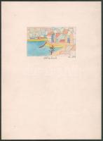 Nolipa István Pál (1907-1986), kétoldalas rajz: Modern csendélet, 1940; Öböl és házak, 1936. Ceruza,...