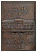 2010. "Lévay 450 év - ,,Mindeddig megsegített minket az Úr'' - Református oktatás Miskolc város szívében 450 éve alapították a Lévayt" egyoldalas bronz emlékplakett (63,5x89mm) T:XF, patina