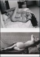 "Ágyon fekve" cca 60 év különbséggel, szolidan erotikus felvételek, 2 db modern nagyítás, ...