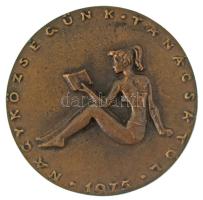 1975. "Nyékládháza felszabadulásának 30. évfordulóján - 1944 / Nagyközségünk Tanácsától" kétoldalas öntött bronz emlékplakett (91,5mm) T:XF