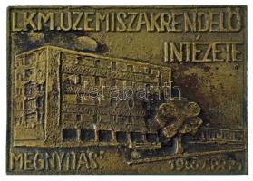 196(?) "LKM (Lenin Kohászati Művek) Üzemi Szakrendelő Intézete - Megnyitás 196(?) ápr 21" egyoldalas, öntött bronz plakett (71x100mm) T:XF
