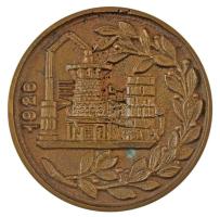 1926. "Diósgyőri I. sz. N. Olvasztó Indítása / 1926" öntött bronz plakett (90mm) T:AU,XF