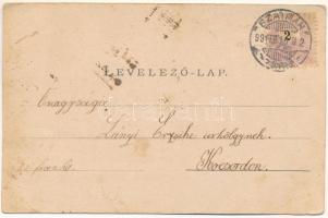 1899 (Vorläufer) Szatmárnémeti, Satu Mare; Székesegyház, zárda, Deák tér nyugati oldala. Reizer Jáno...