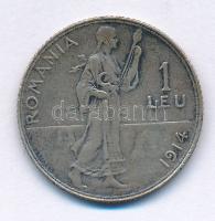 Románia 1914. 1L Ag "I. Károly" T:VF Romania 1914. 1 Leu Ag "Carol I" C:VF Krause KM#42