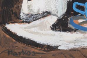 Markos Vera (1907-1986): Csendélet modern kerámiákkal. Olaj, farost. Jelzett. Hátoldalán Képcsarnok ...