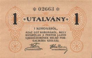 DN "Pester Lloyd" 1K utalvány T:I