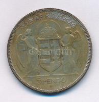 1930. 5P Ag "Horthy jobbra" T:F patina
Adamo P8