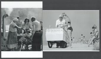 cca 1960 Főtt kukorica a Balatonnál és Budapesten, 2 db modern nagyítás, jelzés nélkül, 15x21 cm