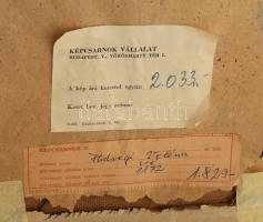 Hídvégi Valéria (1944-): Csendélet. Olaj, farost. Jelzett. Hátoldalán Képcsarnok Vállalat címkéjével...