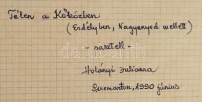 Holányi Julianna (1947-): Télen a Kőközben (Erdély, Nagyenyed mellett). Pasztell, papír. Jelzett. Há...