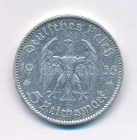 Német Harmadik Birodalom 1935A 5M Ag "Garnisonkirche" T:XF patina German Third Reich 1935A 5 Reichsmark Ag "Potsdam Garrison Church" C:XF patina Krause KM#83