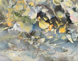 Bóna Jenő (1962-): Lány kalappal. Olaj, vászon, jelzett, dekoratív fakeretben, 60x80 cm