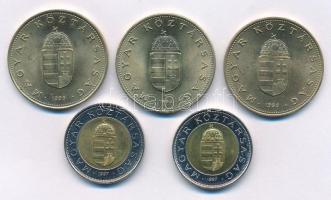 1994. 100Ft Cu-Ni-Zn + 1995. 100Ft Cu-Ni-Zn (2x) + 1997. 100Ft (2x) T:AU,XF patina