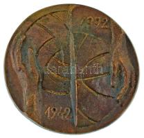 1992. "A Kosár-Labda-Sportért - 50 / 1992 - 1942" kétoldalas, öntött bronz emlékérem (92mm) T:XF, kis patina, karc