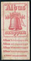 cca 1920 Albus szappan számolócédula, folttal.