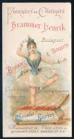 cca 1900 Brammer Henrik bonbon és csokoládé litho számolócédula