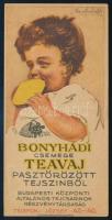 cca 1920 Bonyhádi csemege teavaj számolócédula