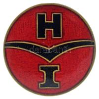 DN(~1950) "H I" Diósgyőri Gépgyár Hengermű (DIGÉP Hadiüzem) zománcozott tombak gyári jelvény, hátoldalán "1809" sorszámmal (30mm) T:AU