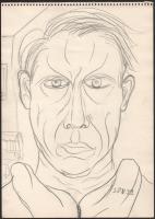 Nolipa István Pál (1907-1986): Portré (önarckép?), 1939. Ceruza, papír. Jelzett. 34x24,5 cm