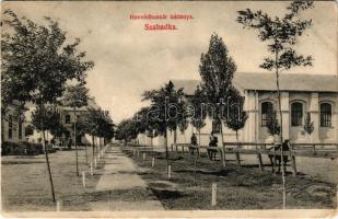 1912 Szabadka, Subotica; Honvéd huszár laktanya. Krécsi A. Nándor kiadása / K.u.K. military infantry barracks (EB)