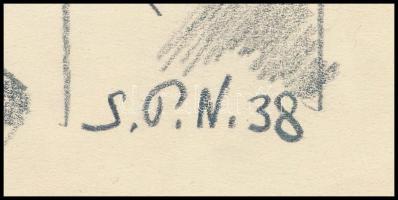 Nolipa István Pál (1907-1986): Geometria (avantgárd rajz), 1938. Ceruza, papír. Jelzett. 34x24,5 cm