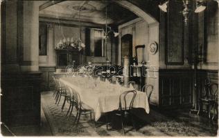 1909 Budapest VII. Dr. Batizfalvy-féle szanatórium és vízgyógyintézet, étkező terem, belső. Aréna út 82. (ma Dózsa György út). Weinberger és Fehér kiadása (fa)