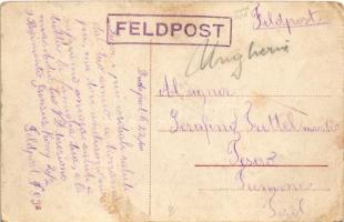 Budapest I. Vérmező és a várrészlet + "FELDPOST" (tűnyom / pinmark)