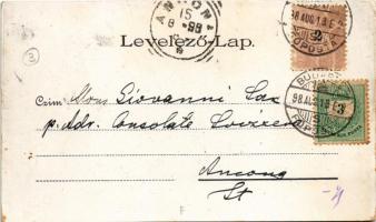 1898 (Vorläufer) Budapest XIV. Városligeti fővárosi pavillon. Bokor János vendéglője és Weingruber I...