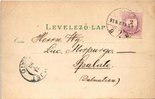 1898 (Vorläufer!) Budapest, Gellért-hegy, Margit-szigeti forrás és főgimnázium és főreáliskola, Eötv...