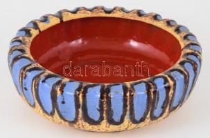 Pesthidegkút vulkánmázas kínáló, jelzett, hibátlan, d: 25,5 cm