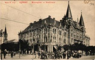1906 Budapest IV. Újpest, Községháza, üzletek, Tejcsarnok Szövetkezet. Serie N. 113. (EK)
