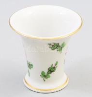 Herendi bécsi rózsa mintás kisváza, jelzett, hibátlan, m: 5 cm