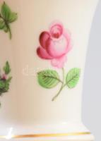 Herendi bécsi rózsa mintás kisváza, jelzett, hibátlan, m: 5 cm