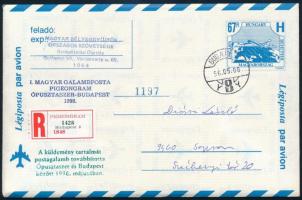 1996 I. Magyar Galambposta Pigeongram számozott (1197) példány, a MABÉOSZ által feladott eredeti borítékban