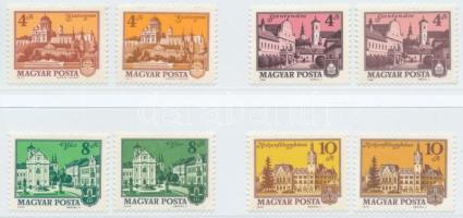 1973-1980 Tájak városok 4Ft, 4Ft, 8Ft, 10Ft értékei utánnyomással, az eredetitől eltérő színben, együtt ritka kínálat!