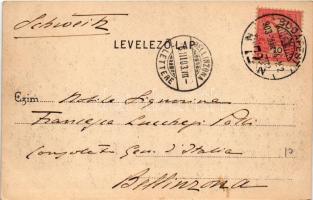 1903 Budapest VIII. József körút, villamos, Baross kávéház, sörcsarnok. Divald Károly 641. sz