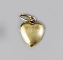 Arany (Au) 14K szív medál, jelzett, 1,5×0,8 cm, nettó: 0,5 g
