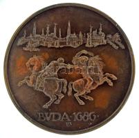 Lapis András (1942-) 1986. "MÉE XVI. Vándorgyűlés / Buda visszafoglalásának 300. évfordulója" bronz emlékérem (42,5mm) T:AU patina Adamo BP17