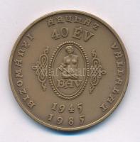 Bognár György (1944-) 1985. "M. Theresia alapíttatott 1773-1985 / Bizományi Áruház Vállalat - BÁV - 40 év - 1945-1985" kétoldalas bronz emlékérem (42,5mm) T:AU