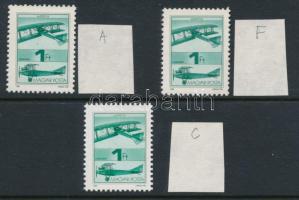 1988 Repüléstörténet 1Ft értéke mindhárom változatban (A, F, C)