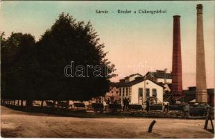 Sárvár, Vasmegyei Cukorgyár, iparvasút, csillék. Hesz Alfréd kiadása (EK)