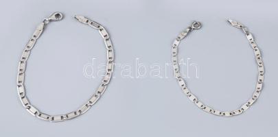 Ezüst (Ag) 2 db széles pálcikás karkötő, jelzett, h: h: 18 és 20,5 cm, nettó: 5,8 g